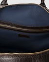 Braune Reisetasche aus genarbtem Leder