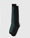 Wadenlange Herrensocken, reversibel, zweifarbig, gerippt