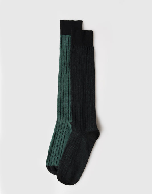 Wadenlange Herrensocken, reversibel, zweifarbig, gerippt