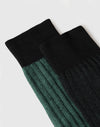 Wadenlange Herrensocken, reversibel, zweifarbig, gerippt