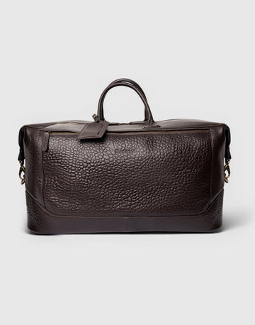 Braune Reisetasche aus genarbtem Leder