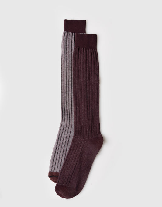 Herren-Reversible Rippensocken Zweifarbig