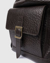 Rucksack aus braunem genarbtem Leder