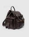 Rucksack aus braunem genarbtem Leder