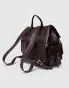 Rucksack aus braunem genarbtem Leder