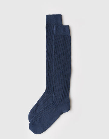 Herrensocken, lang, Rippstrick, aus Baumwolle und Kaschmir