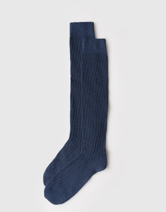 Herrensocken, lang, Rippstrick, aus Baumwolle und Kaschmir