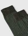 Herren-Langs stockings, zweifarbig, gerippt, aus Baumwolle und Kaschmir