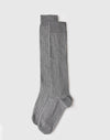 Lange Herrensocken aus Baumwolle und Kaschmir mit Rippenstruktur