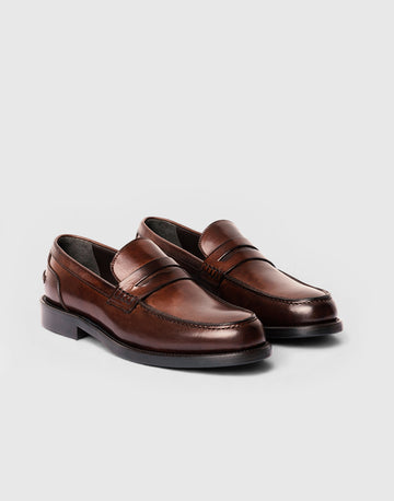 Brauner Penny-Loafer aus Leder