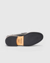 Schwarzer Penny Loafer aus gebürstetem Leder