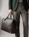 Braune Reisetasche aus genarbtem Leder
