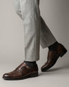 Doppelmonk-Schuh aus braunem Leder