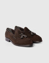 Brauner Wildleder-Mokassin mit Quasten