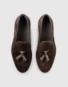 Brauner Wildleder-Mokassin mit Quasten