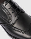 Schwarzer Leder-Brogue-Schnürschuh