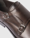 Doppelmonk-Schuh aus braunem Leder