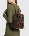 Rucksack für Damen aus Velours- und Kalbsleder