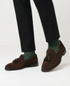 Herren-Langs stockings, zweifarbig, gerippt, aus Baumwolle und Kaschmir