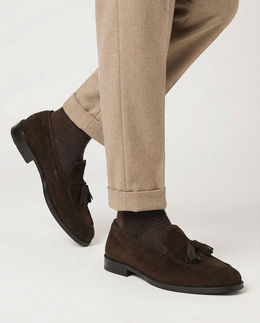 Lange Herrensocken aus Baumwolle und Kaschmir