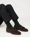Wadenlange Herrensocken, reversibel, zweifarbig, gerippt