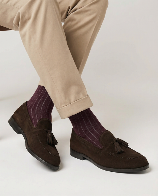 Herren-Reversible Rippensocken Zweifarbig