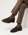 Herrenlangsocken aus Baumwolle und Kaschmir mit Rippenmuster