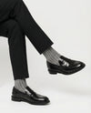 Lange Herrensocken aus Baumwolle und Kaschmir mit Rippenstruktur